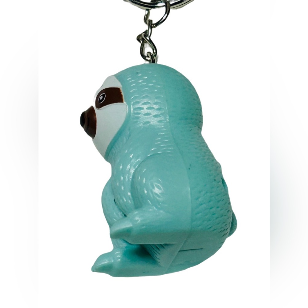 Happy Aqua color Sloth Led Light & Sound KeyChain NWT SUPER RARE FIND - Picture 4 of 5